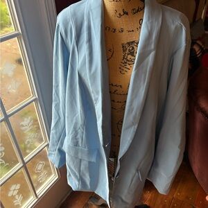 Torrid Light Blue Open Front Blazer
